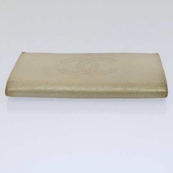 CHANEL Wallet Caviar Skin Silver CC Auth bs9534 - Picture 5 of 15